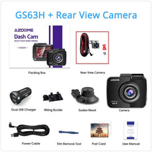 Charger l'image dans la galerie, AZDOME GS63H Dash Cam Dual Lens 4K UHD Recording Car Camera DVR Night Vision WDR Built-In GPS Wi-Fi G-Sensor Motion Detection