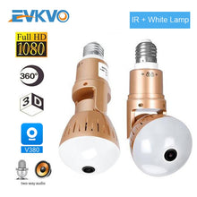 Charger l&#39;image dans la galerie, EVKVO IP Camera Bulb Lamp light Wireless 2MP HD 360 Degrees Panoramic Light Home Cctv Security Video Surveillance Wifi  Camera
