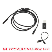 Charger l&#39;image dans la galerie, 7mm Endoscope Camera Flexible IP67 Waterproof Micro USB Inspection Borescope Camera for Android PC Notebook 6LEDs Adjustable
