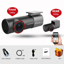 Charger l&#39;image dans la galerie, SAMEUO U700 Mini Hidden FHD 1080P Car Dash Cam Front Rear Camera DVR Detector with WiFi FHD Video Recorder 24H Parking Monitor
