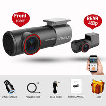 Charger l&#39;image dans la galerie, SAMEUO U700 Mini Hidden FHD 1080P Car Dash Cam Front Rear Camera DVR Detector with WiFi FHD Video Recorder 24H Parking Monitor
