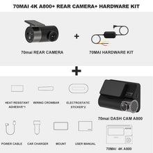Charger l&#39;image dans la galerie, 70mai A800 Smart Dash Cam 4K Built-in GPS ADAS Real 4K Camera UHD Cinema-quality Image 24H Parking SONY IMX415 140FOV
