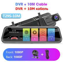 Charger l&#39;image dans la galerie, Jansite 10 inches Touch Screen 2.5K Car DVR stream media Dash camera Dual Lens Video Recorder Rearview mirror 1080P Rear camera
