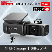 Charger l&#39;image dans la galerie, DDPai Dash Cam Mini5 4K 2160P UHD DVR Car Camera Android 5GHz Wifi Auto Drive Vehicle Video Recroder GPS Tracker Build-in 64GB

