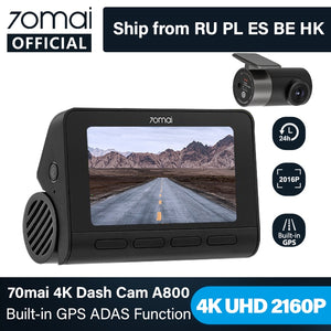 70mai A800 Smart Dash Cam 4K Built-in GPS ADAS Real 4K Camera UHD Cinema-quality Image 24H Parking SONY IMX415 140FOV