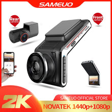 Charger l&#39;image dans la galerie, Sameuo U2000 WIFI dash cam 2k front and rear 1080p 2 camera Lens CAR dvr smart car dvrs Auto Night Vision 24H Parking Monitor
