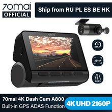 Charger l&#39;image dans la galerie, 70mai A800 4K Camera Dual Vision Cam with Built-in GPS ADAS 4K Dash Cam UHD Image 24H Parking Monitior 70mai Car DVR 140FOV
