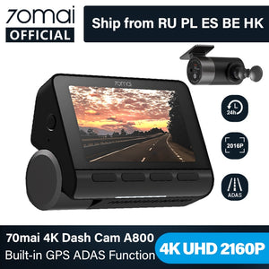 70mai A800 4K Camera Dual Vision Cam with Built-in GPS ADAS 4K Dash Cam UHD Image 24H Parking Monitior 70mai Car DVR 140FOV